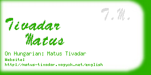 tivadar matus business card